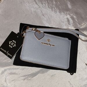 Nanette Lepore Tutti CC Case Moonstone Blue Wristlet with Heart Accent Bnwt Tt M